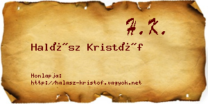 Halász Kristóf névjegykártya