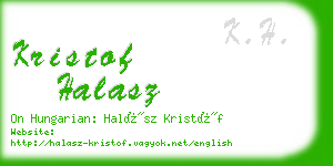 kristof halasz business card